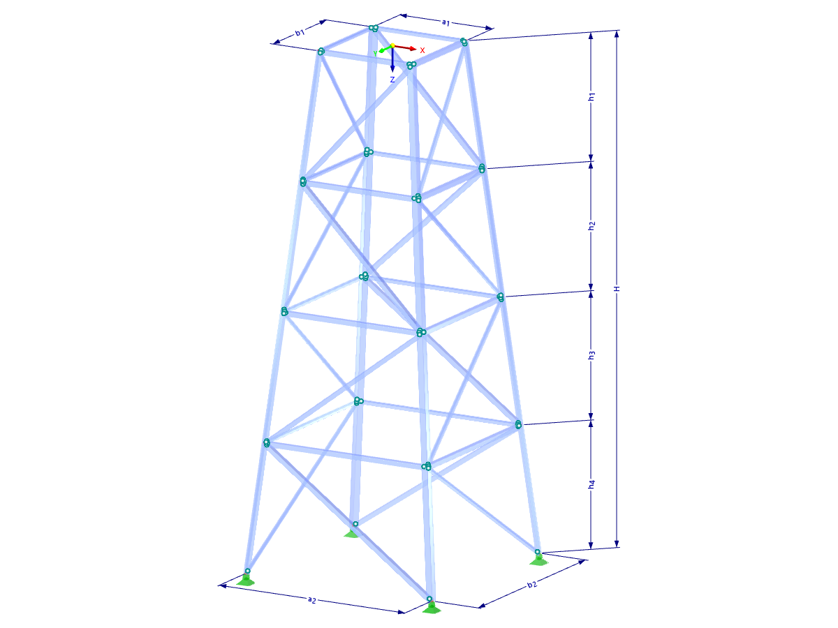 Modell 002091 | TSR013-a | Gittermast mit Parametern