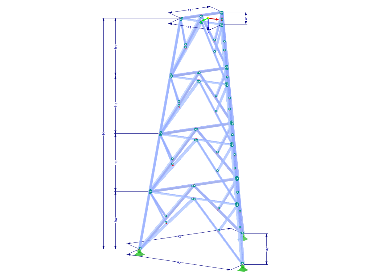 Modell 002368 | TST052-a | Gittermast mit Parametern