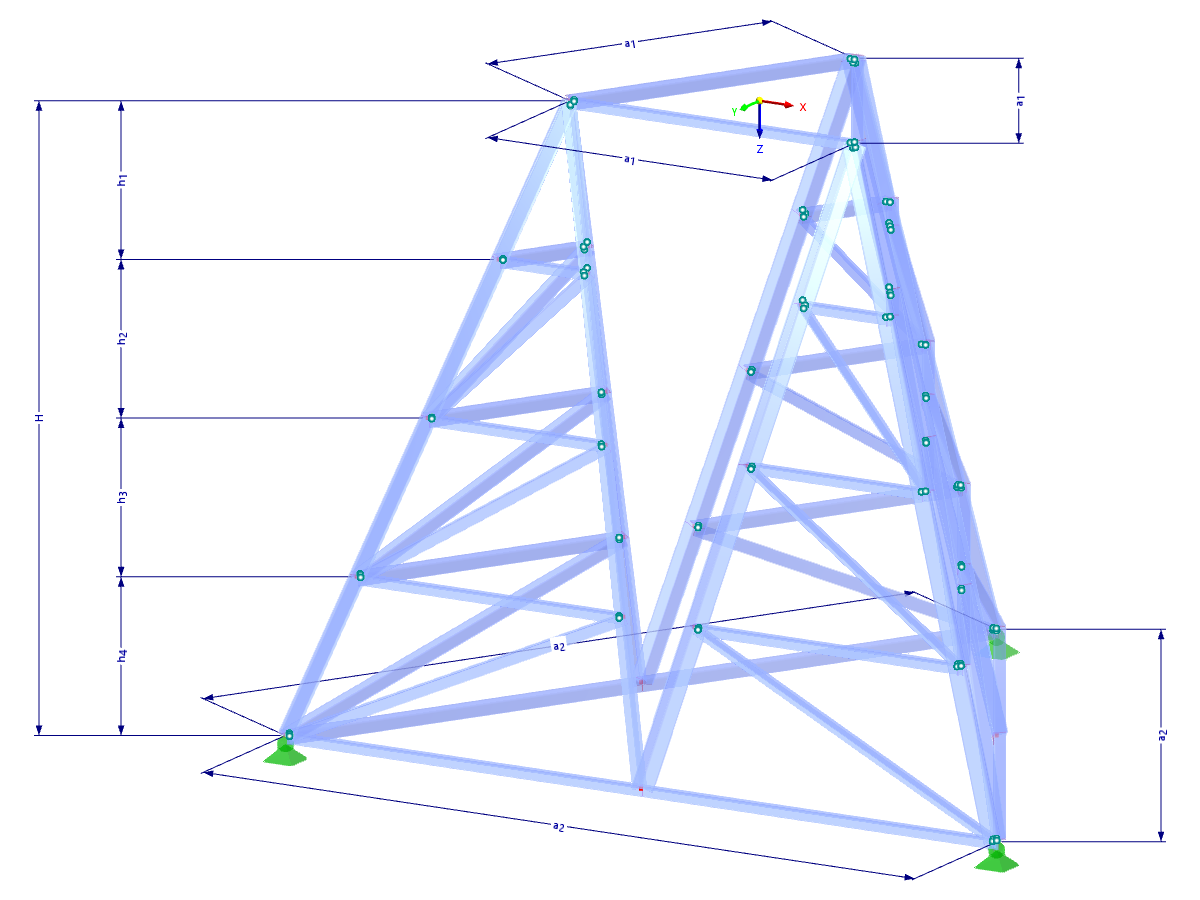 Modell 002376 | TST061 | Gittermast mit Parametern