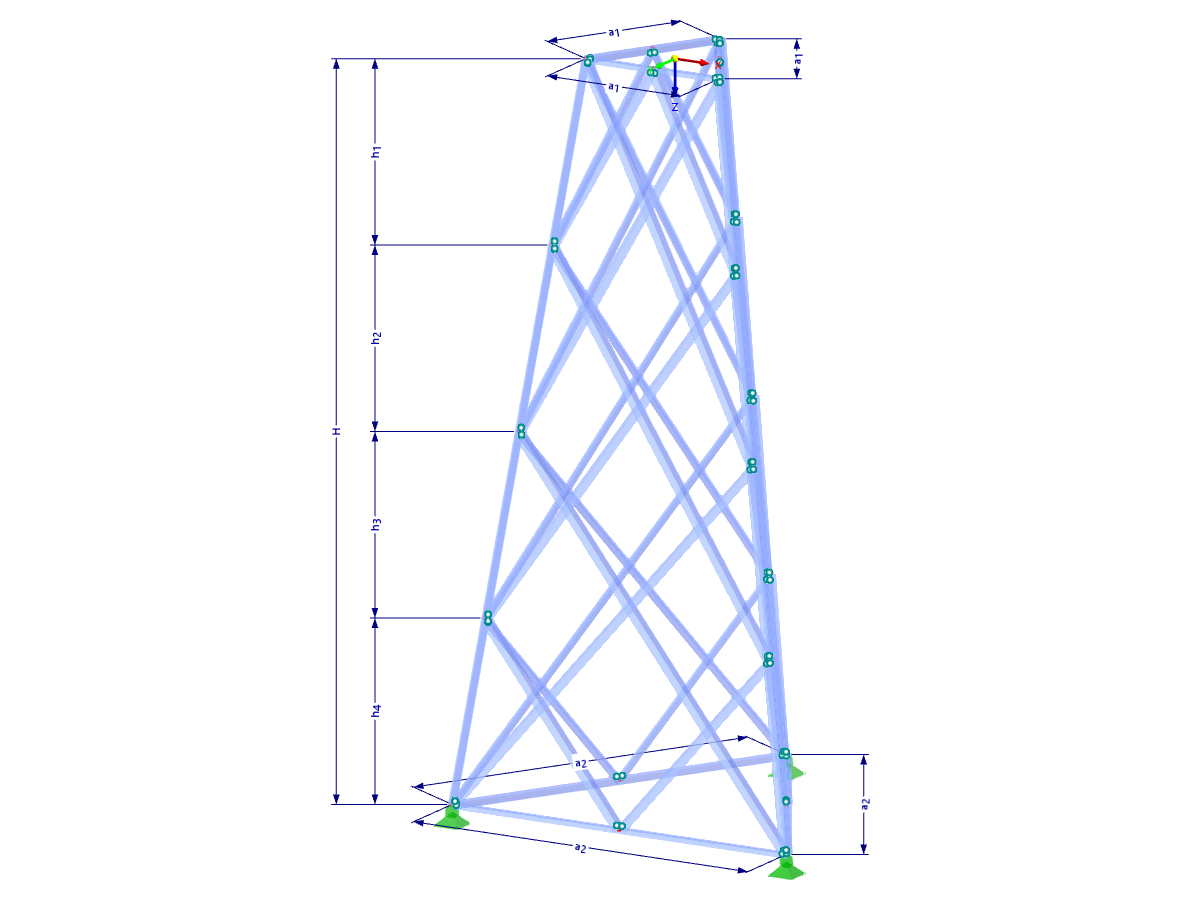 Modell 002377 | TST062-a | Gittermast mit Parametern