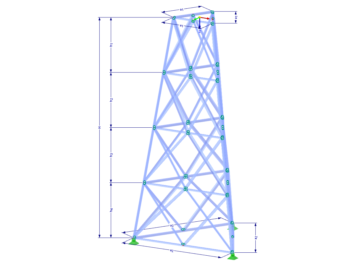 Modell 002380 | TST063-a | Gittermast mit Parametern