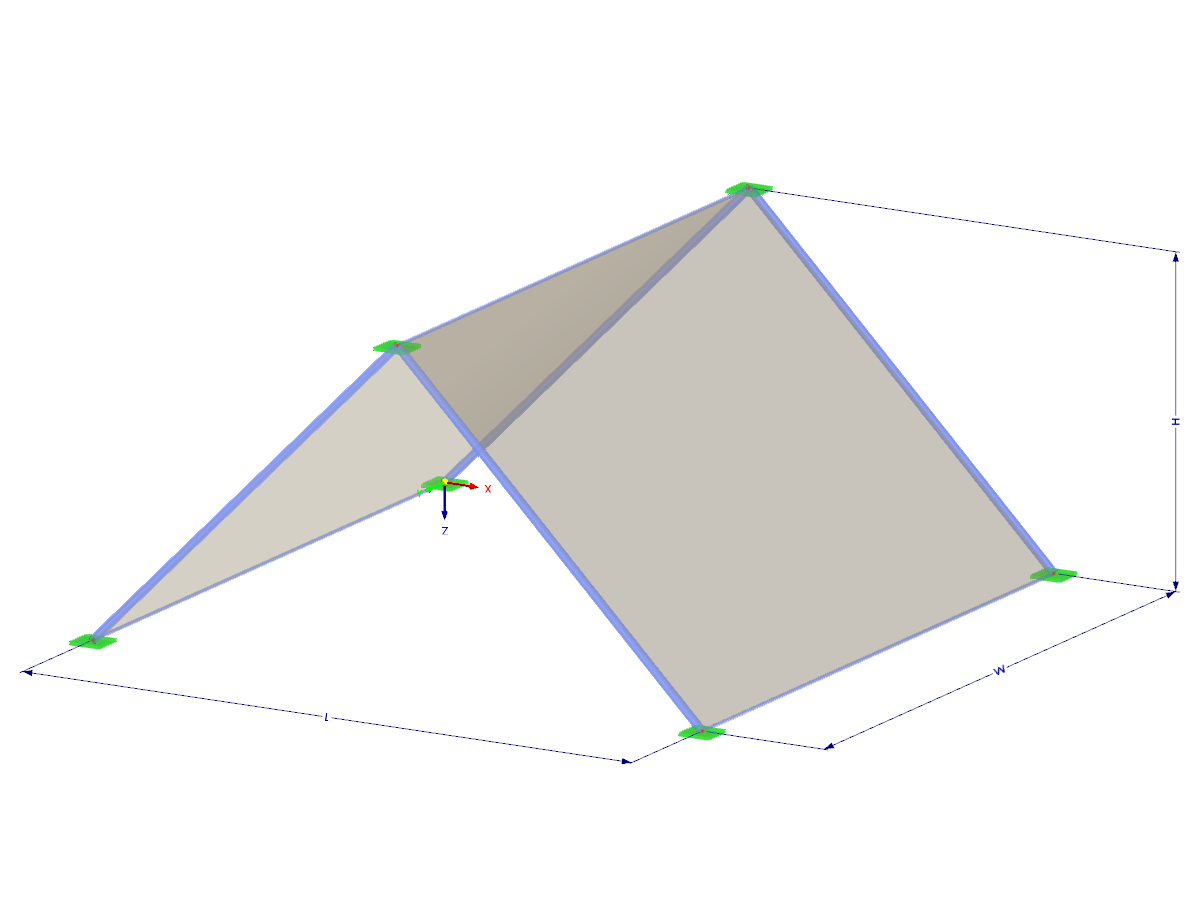 Modell 002403 | TMS006 | Membran- und Seilnetzstruktur mit Parametern