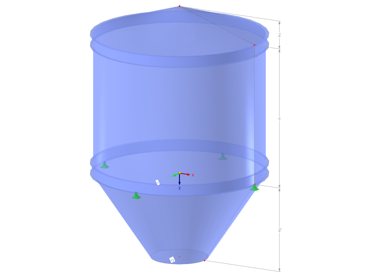 Modell 002776 | SIC100 | Silo | Kreisförmiger Grundriss mit Parametern