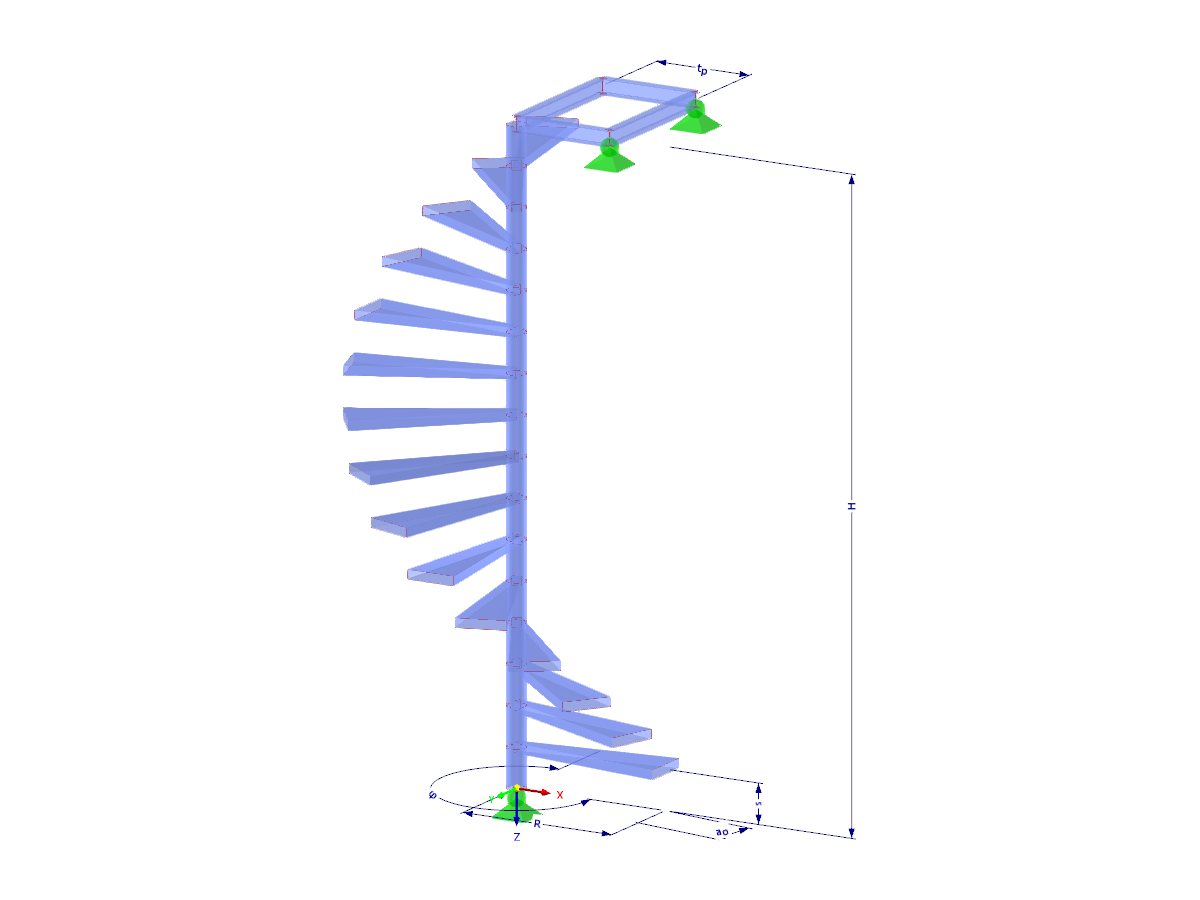 Modell 003045 | STS025-a | Treppe mit Parametern