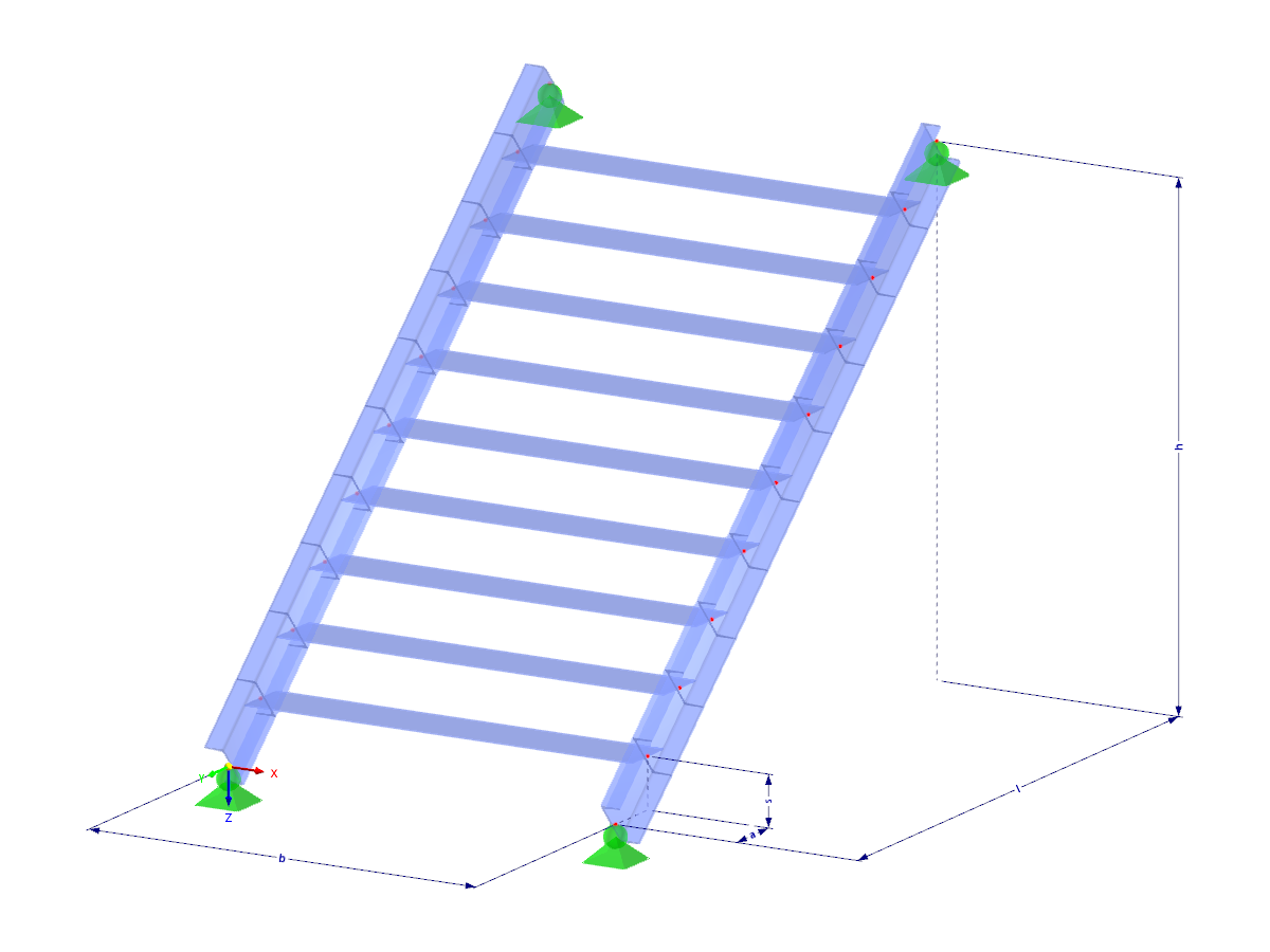 Modell 003071 | STS001-a | Treppe | Einläufig mit Parametern