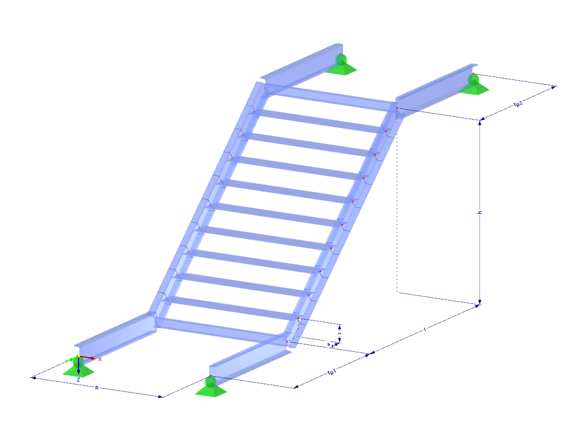 Modell 003073 | STS001-d | Treppe mit Parametern