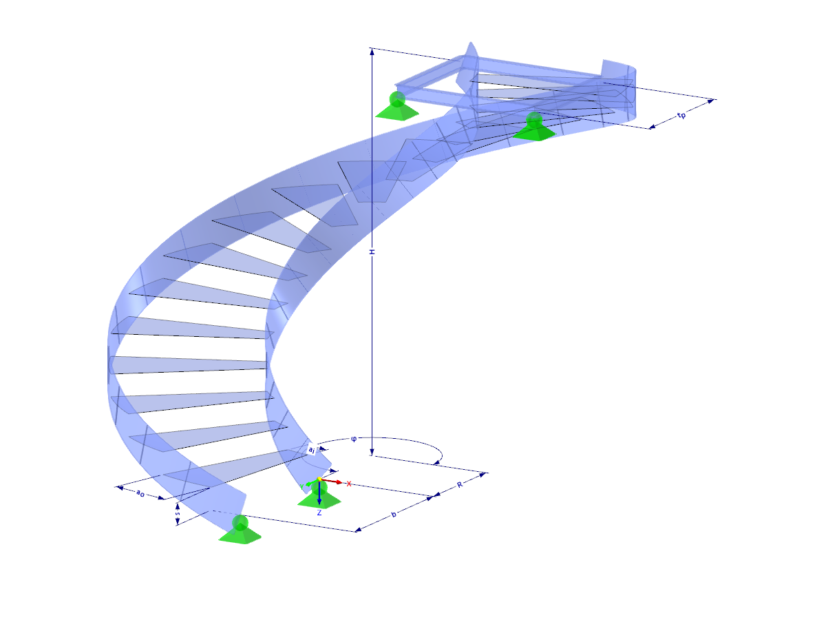 Modell 003083 | STS021-crv-a | Treppe mit Parametern