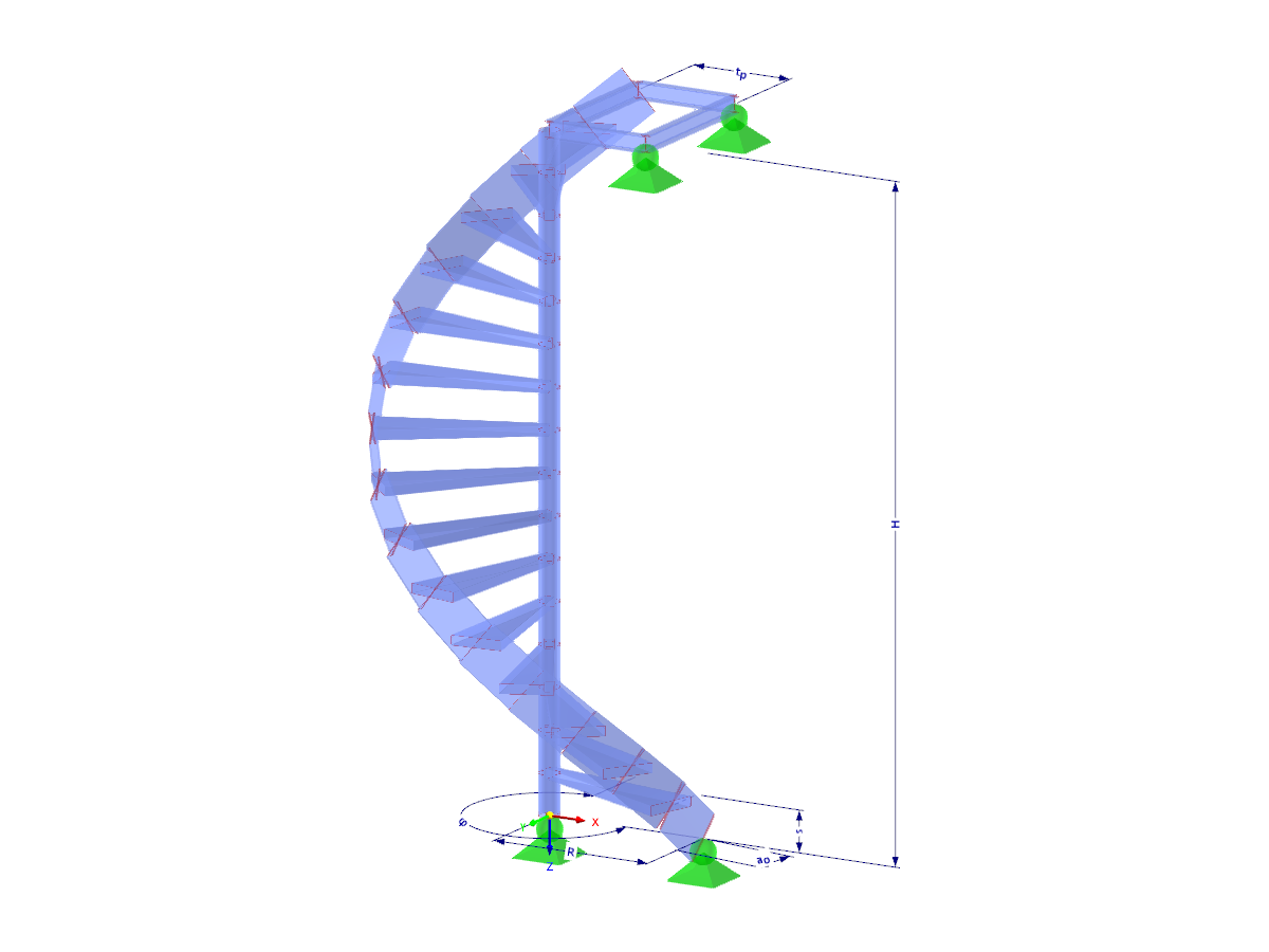 Modell 003090 | STS026-plg-a | Treppe mit Parametern