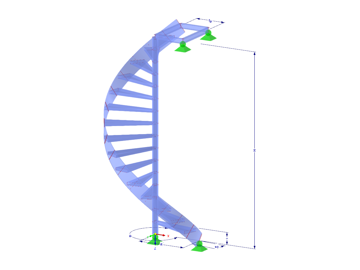 Modell 003091 | STS026-crv-a | Treppe mit Parametern