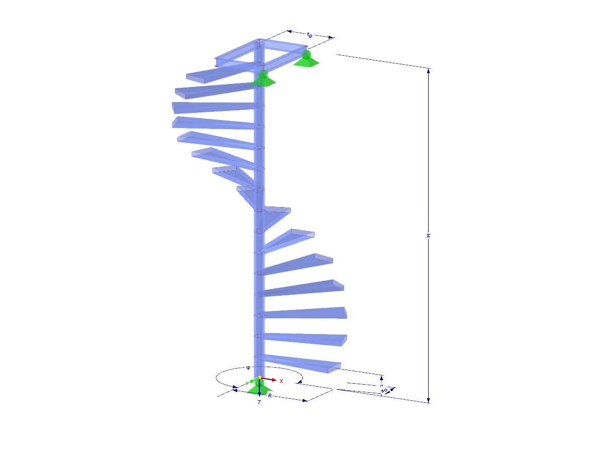 Modell 003095 | STS025-b | Treppe mit Parametern