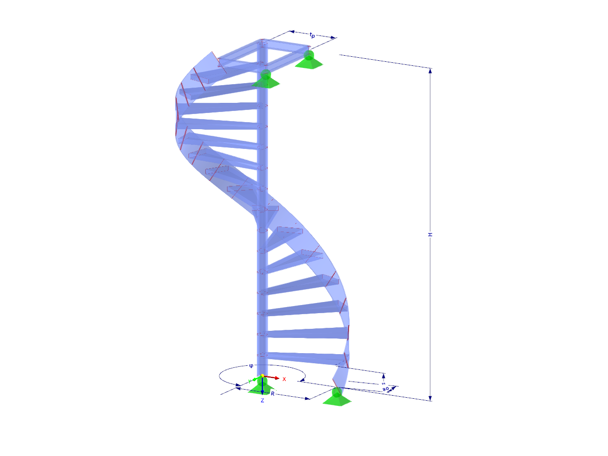 Modell 003096 | STS026-crv-b | Treppe mit Parametern