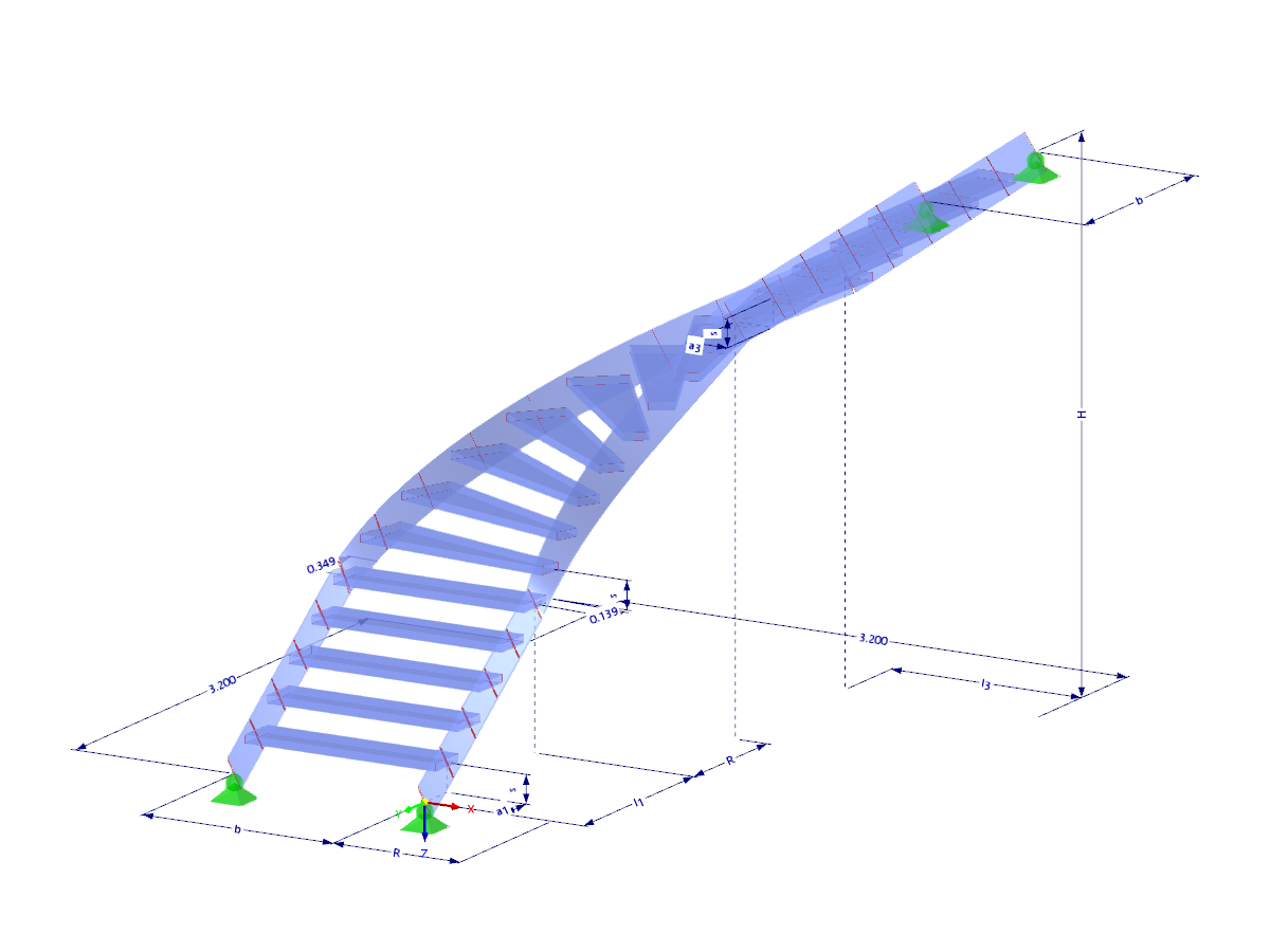 Modell 003107 | STS030-a | Treppe mit Parametern