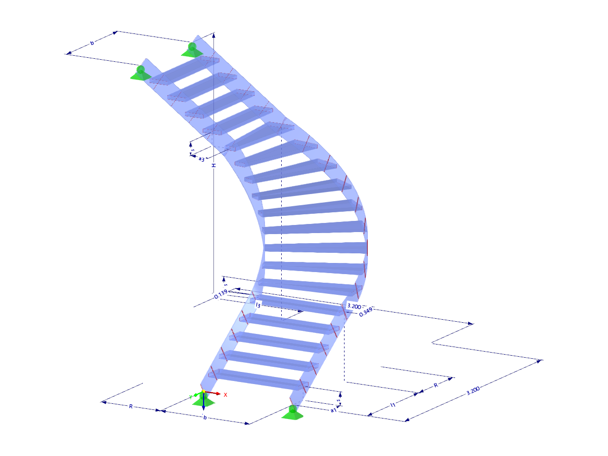 Modell 003108 | STS030-b | Treppe mit Parametern