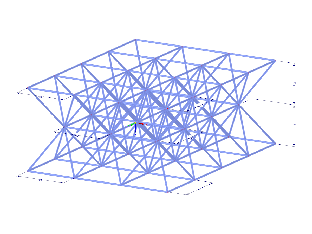 Modell 003118 | 3TS001 | Raumfachwerk mit Parametern