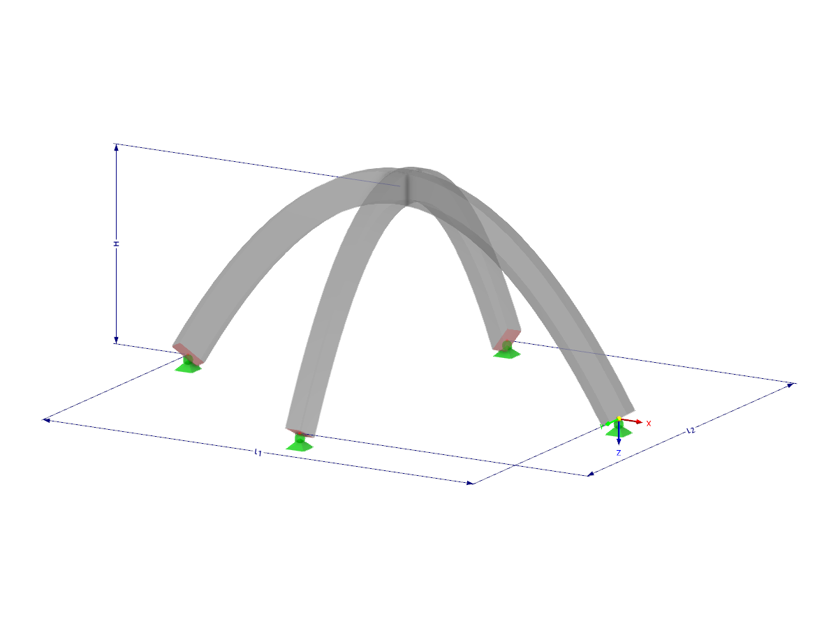 Modell 003210 | ARS001p | Bogenträger | Kreuzend | Parabolisch mit Parametern