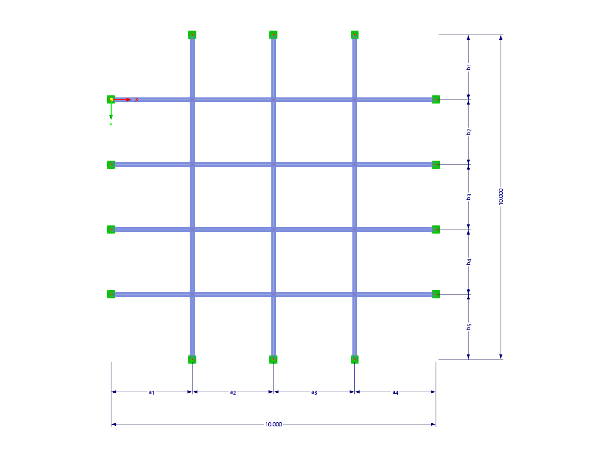 Modell 003252 | BG003 | Trägerrost. Rechteckig mit Parametern