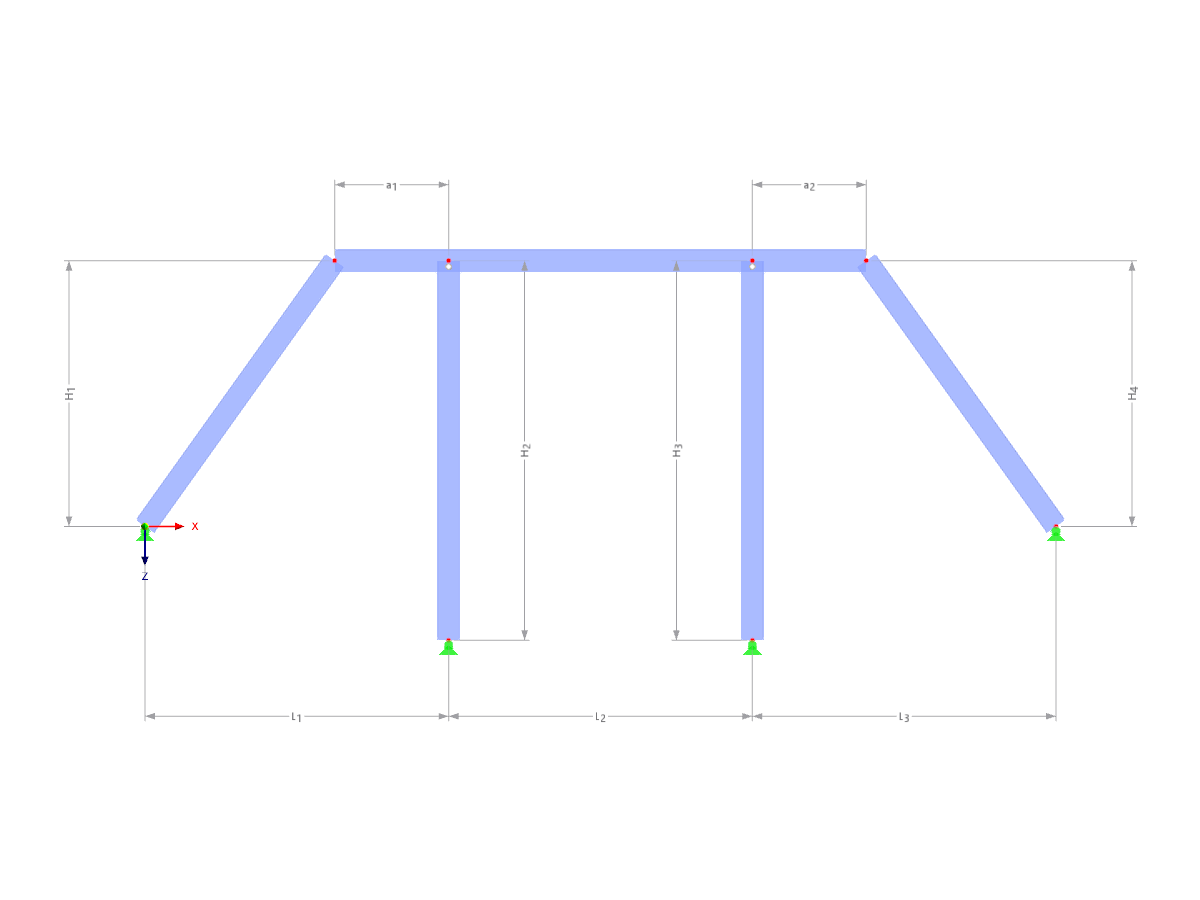 Modell 003292 | F3B002 | Dreifeldrahmen mit Parametern