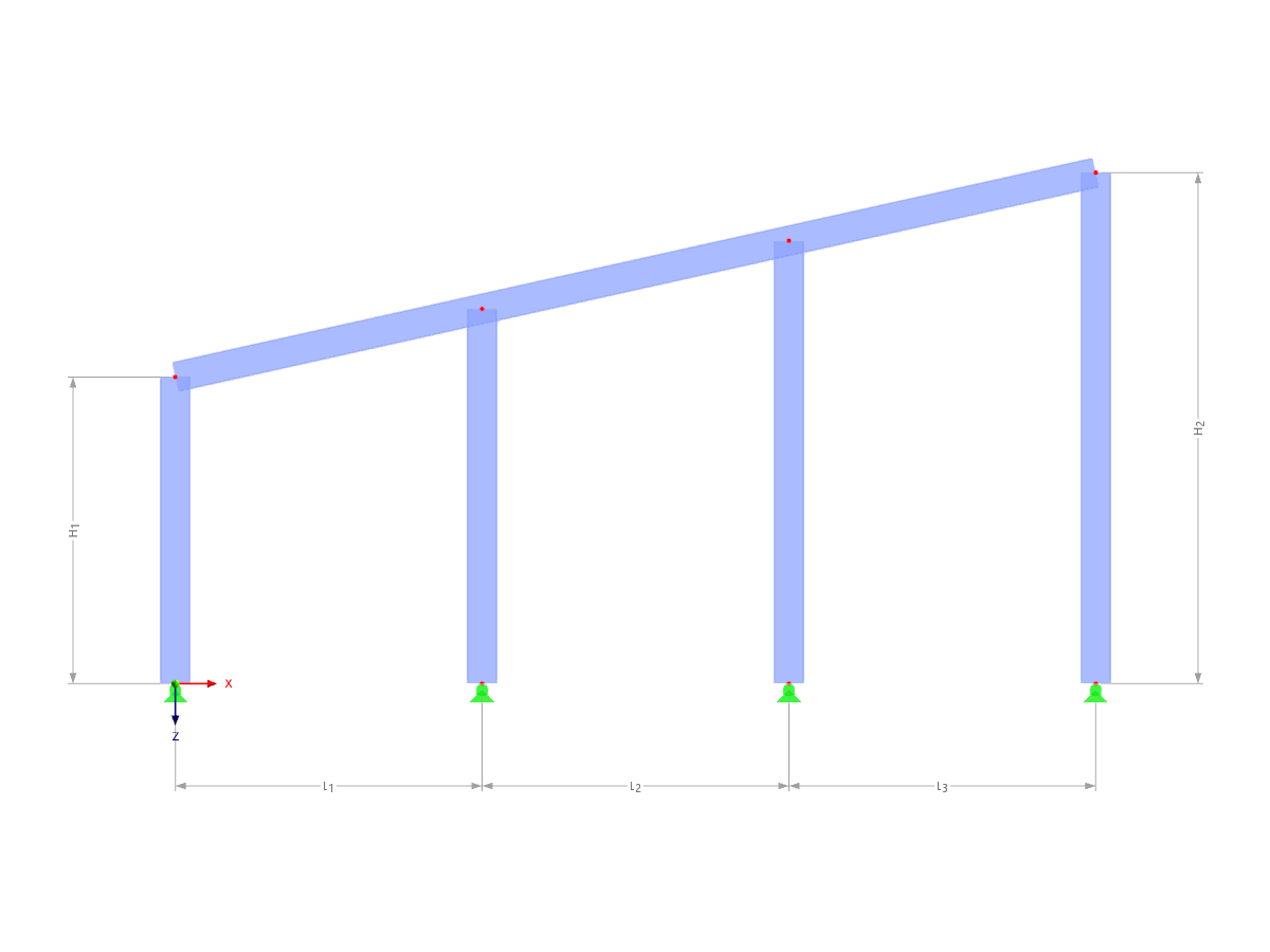 Modell 003293 | F3B003 | Dreifeldrahmen mit Parametern