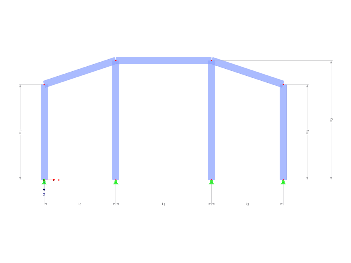 Modell 003294 | F3B004 | Dreifeldrahmen mit Parametern