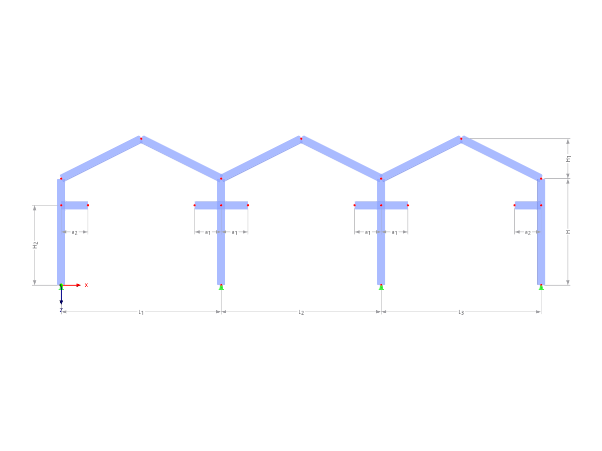 Modell 003296 | F3B006 | Dreifeldrahmen mit Parametern