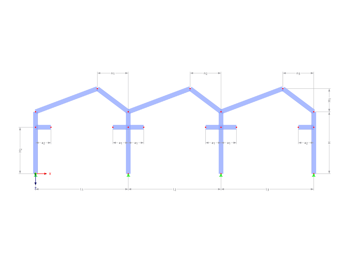 Modell 003297 | F3B007 | Dreifeldrahmen mit Parametern