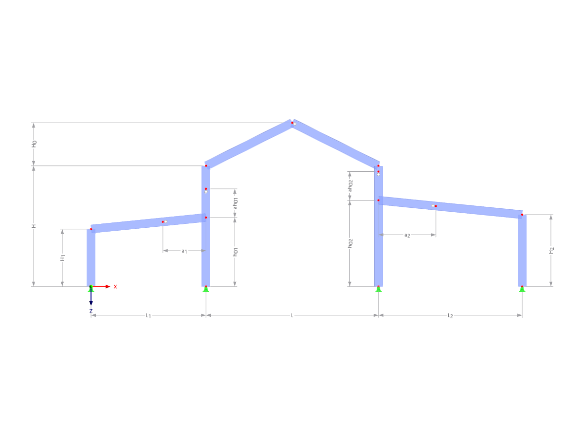 Modell 003302 | F3B012 | Dreifeldrahmen mit Parametern