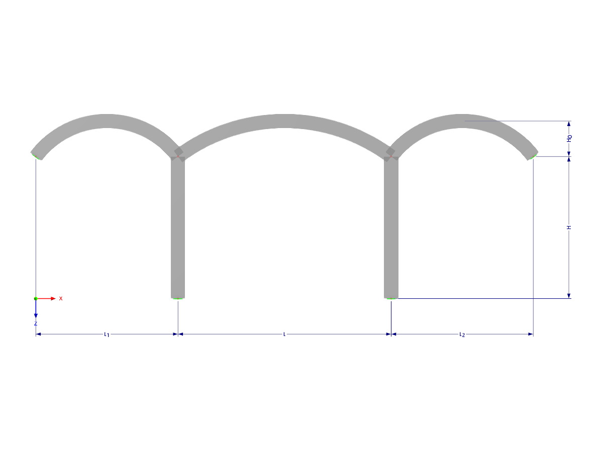 Modell 003325 | F3B200c | Dreifeldrahmen mit Parametern