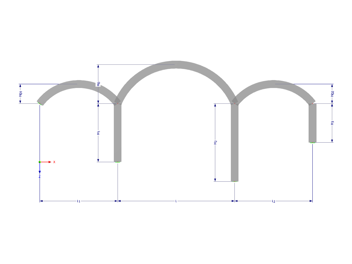 Modell 003339 | F3B204c | Dreifeldrahmen mit Parametern