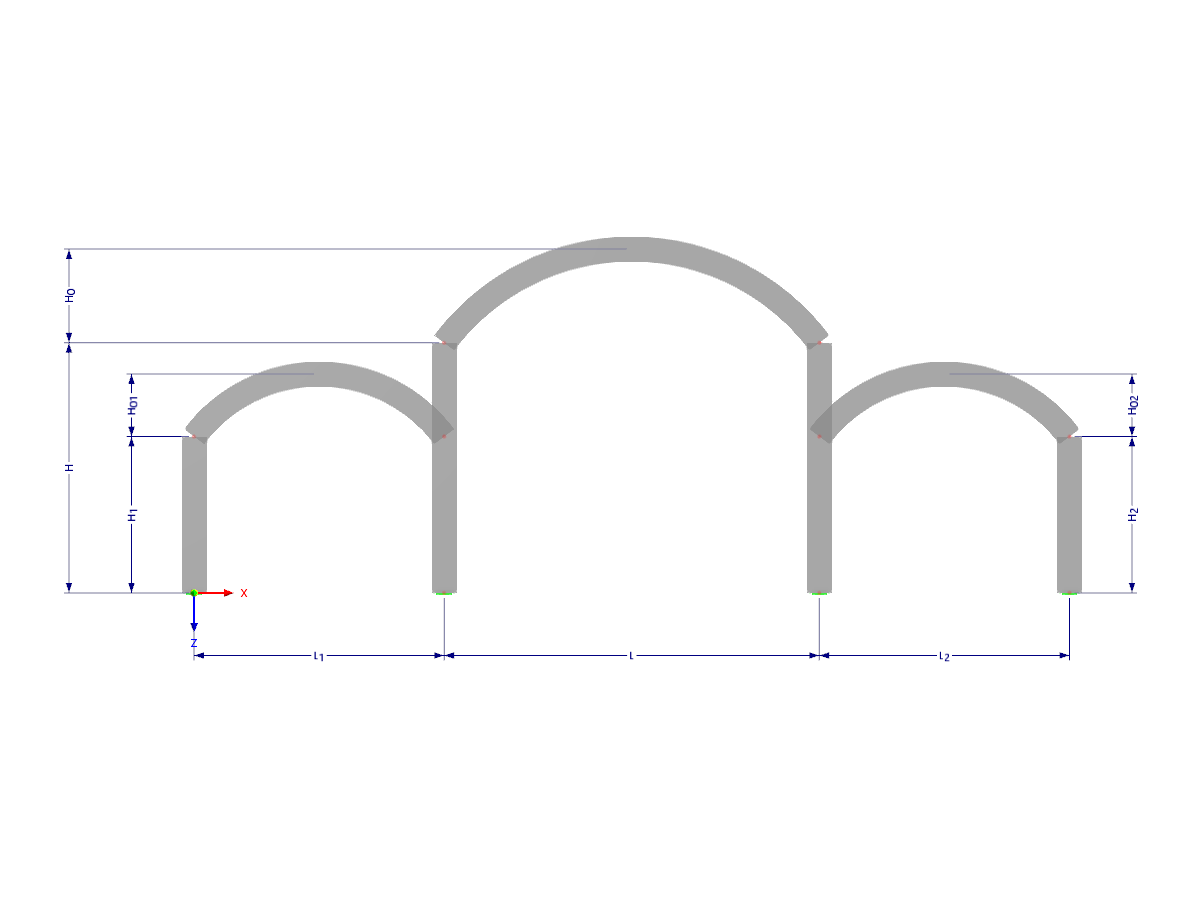 Modell 003348 | F3B210c | Dreifeldrahmen mit Parametern