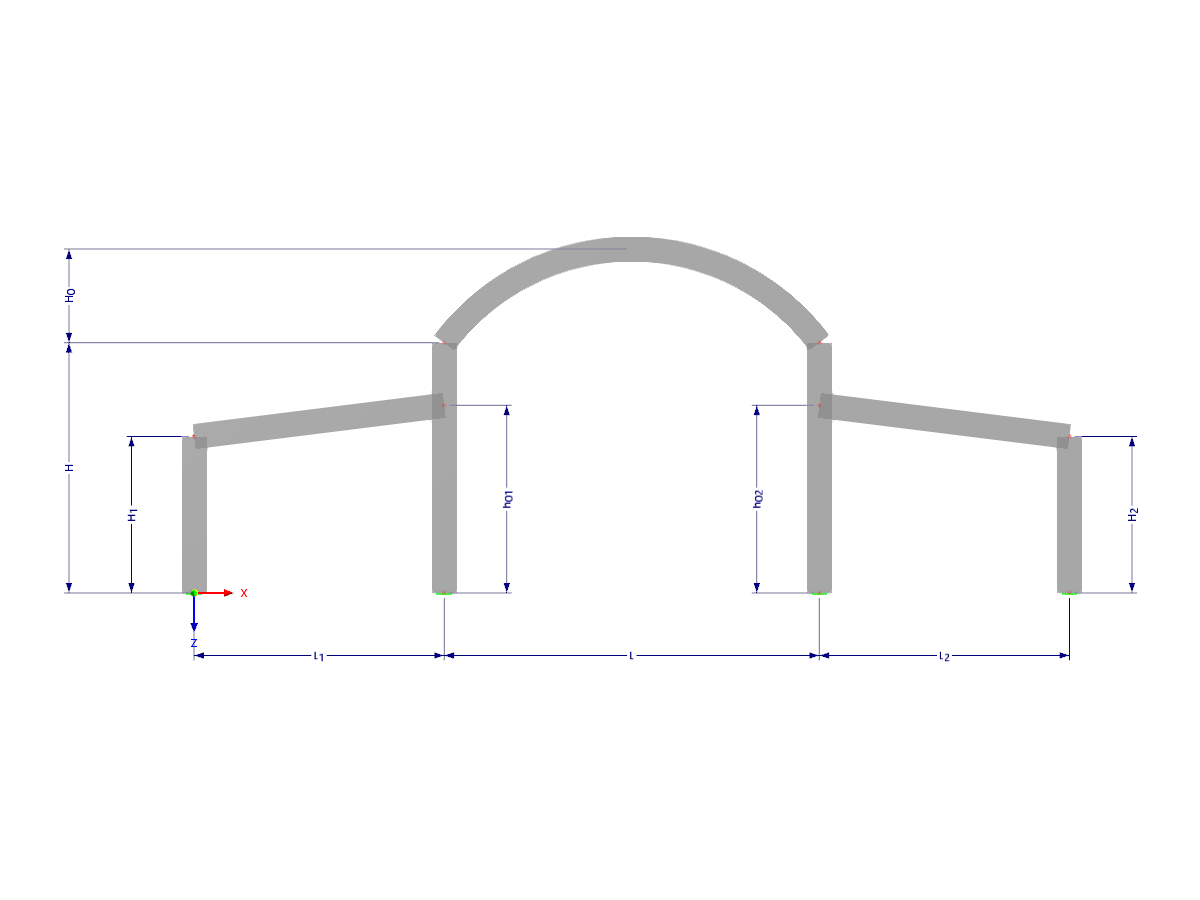 Modell 003350 | F3B215c | Dreifeldrahmen mit Parametern