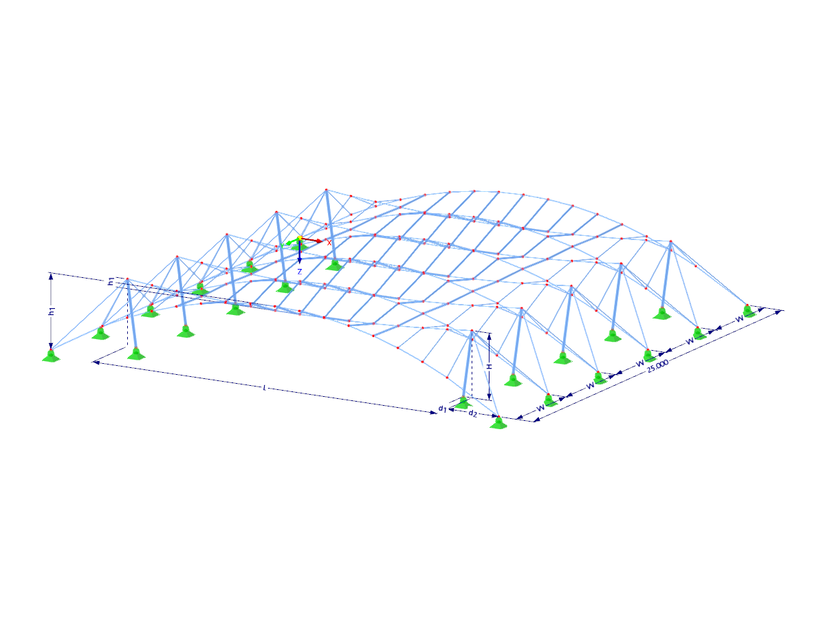 Modell 003532 | CT002 | Räumliches Parallelsystem mit Stabilisierung durch gegenwirkendes Seil mit Parametern