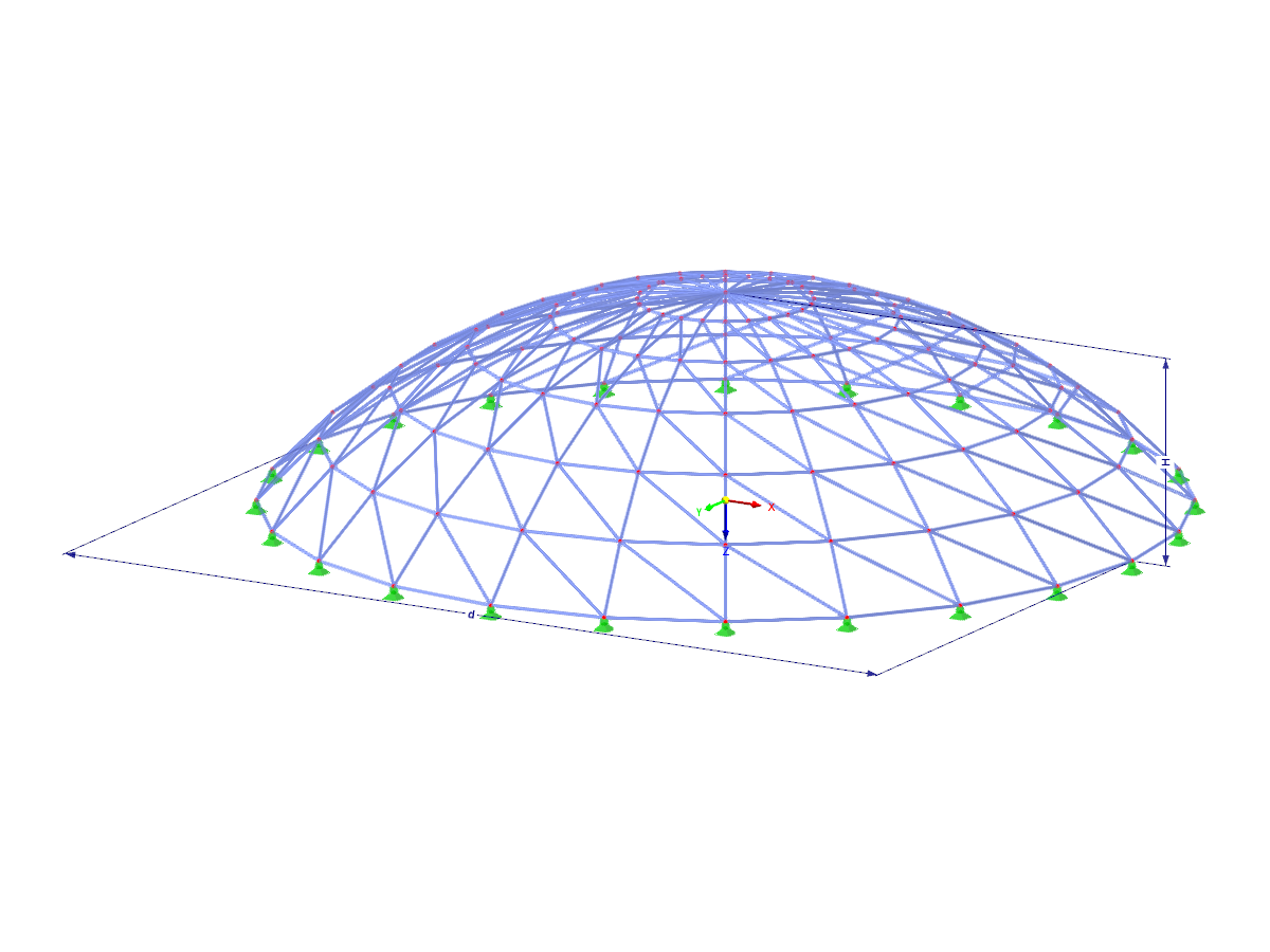 Modell 003622 | TSC006-a | Fachwerksystem für kugelförmige Flächen mit Parametern