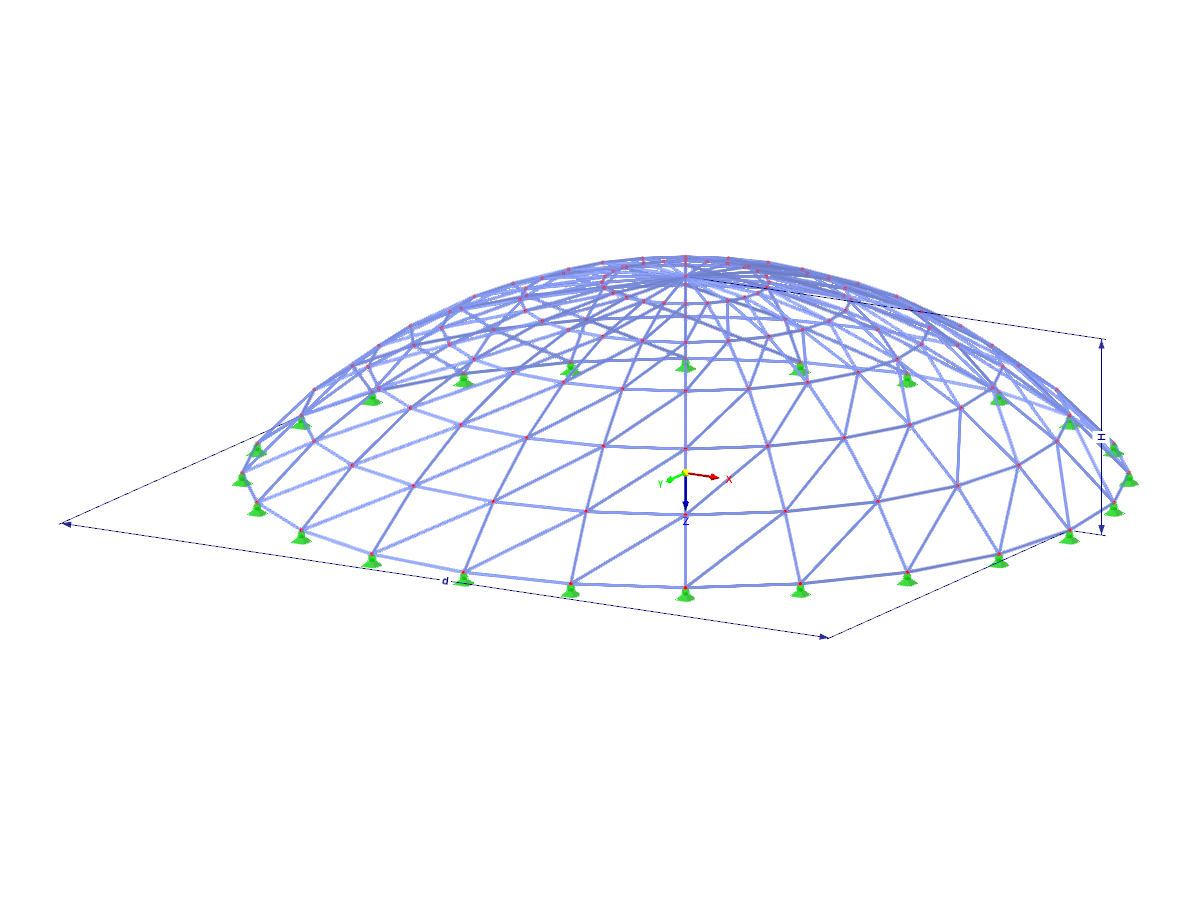 Modell 003624 | TSC006-b | Fachwerksystem für kugelförmige Flächen mit Parametern