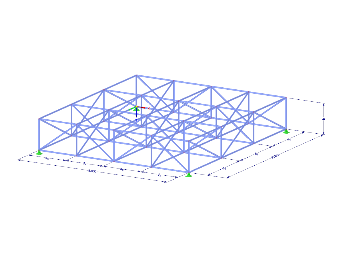 Modell 003626 | SPT001 | Raumfachwerk mit Parametern