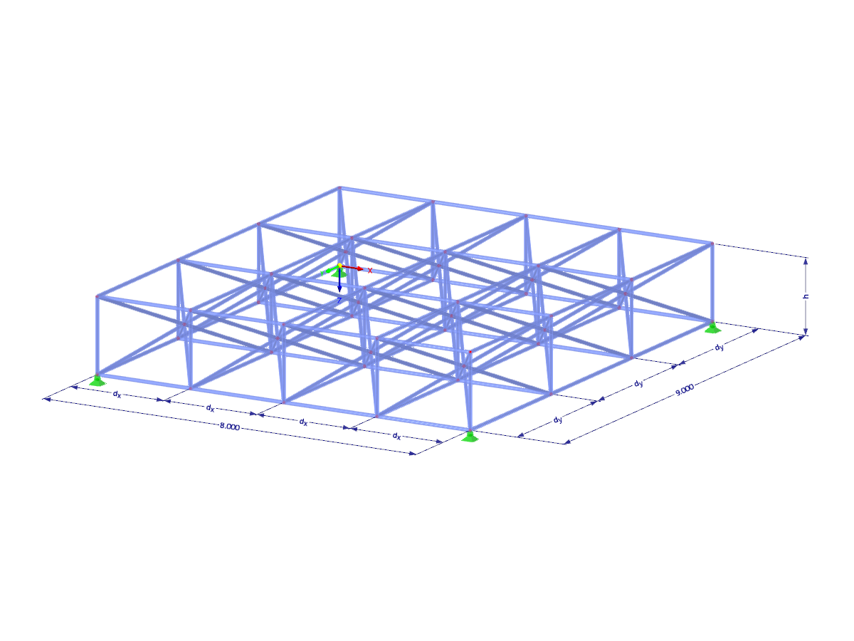 Modell 003628 | SPT003 | Raumfachwerk mit Parametern