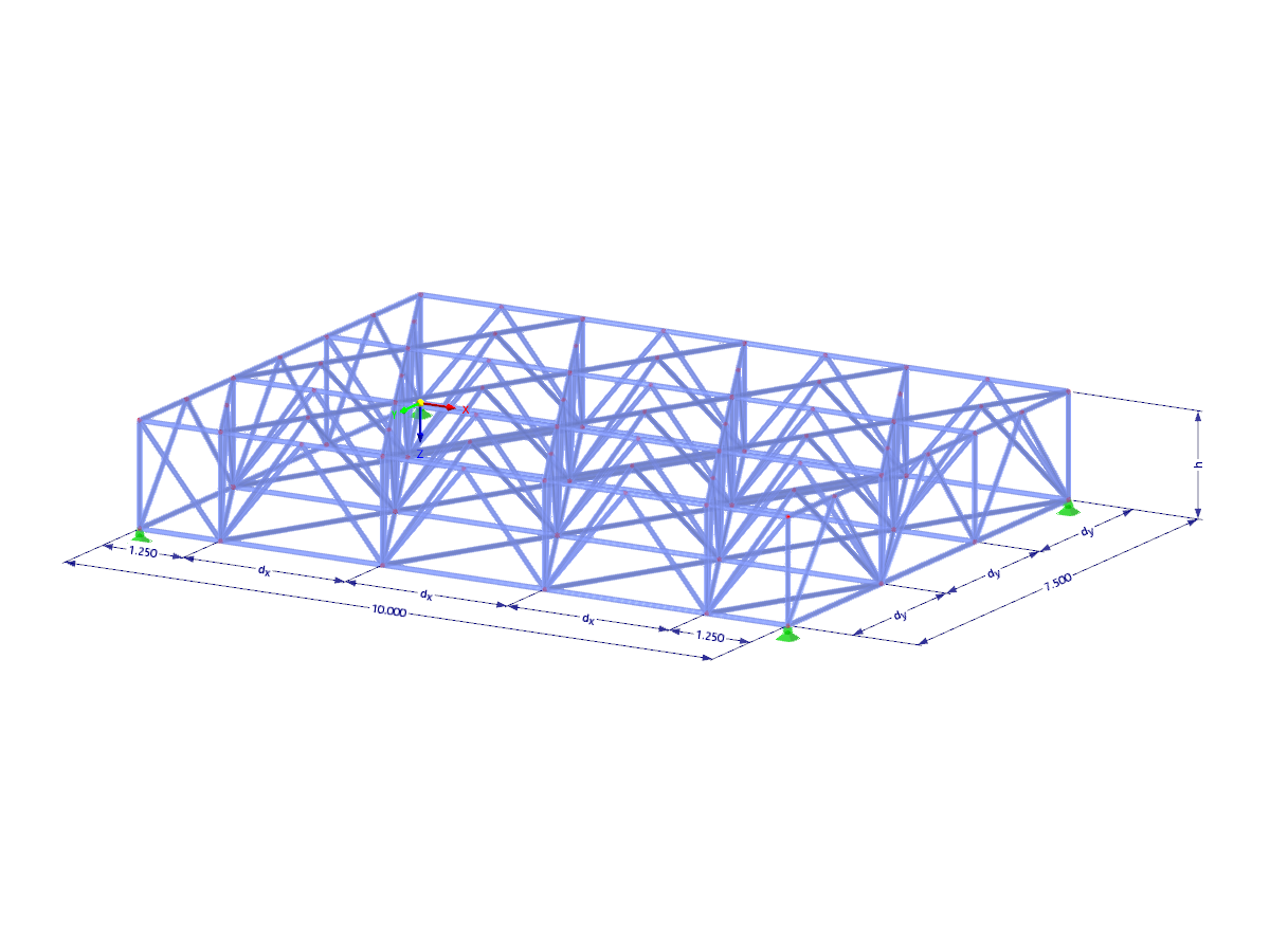 Modell 003633 | SPT005 | Raumfachwerk mit Parametern