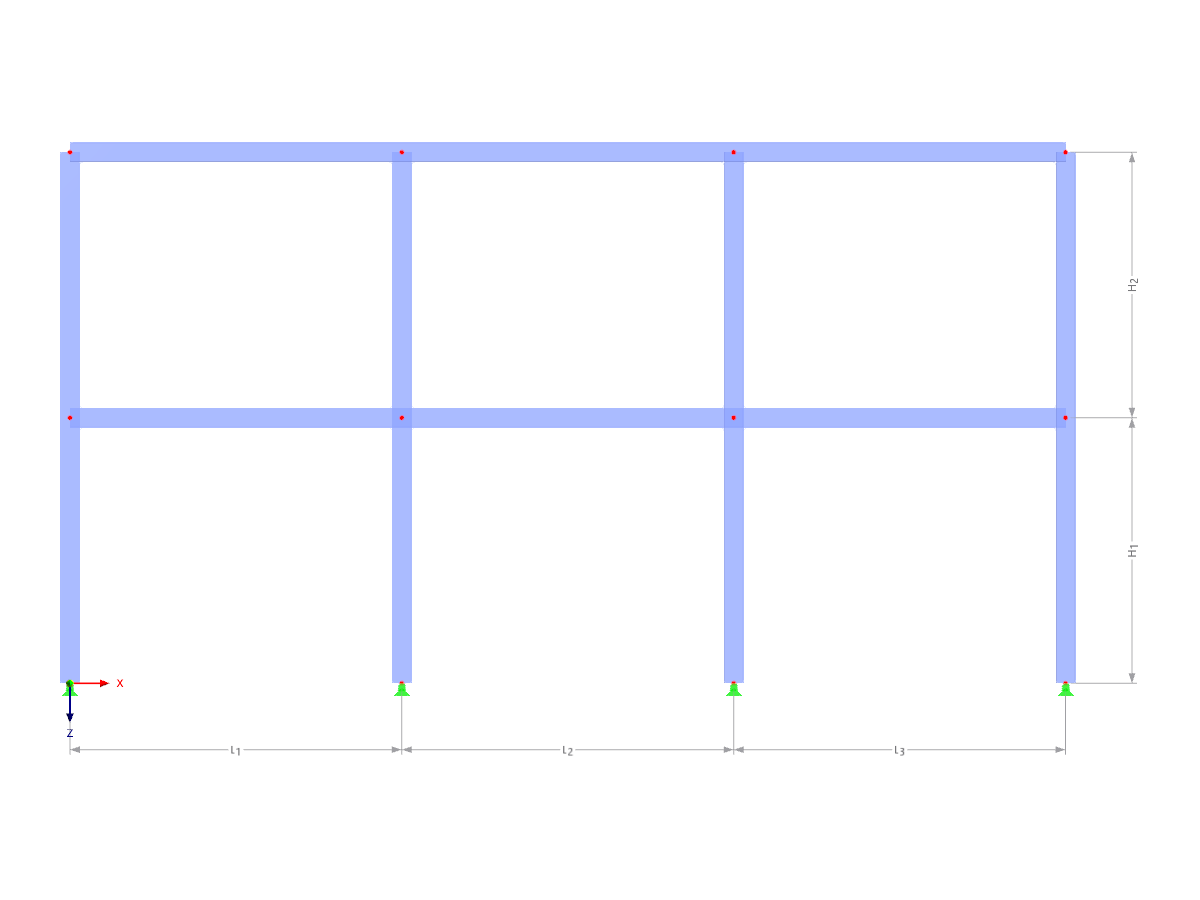 Modell 003773 | F3B300 | Dreifeldrahmen mit Parametern