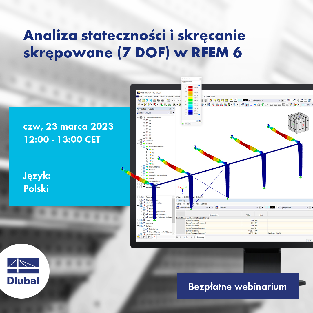 Stabilitäts- und Wölbkrafttorsionsanalyse (7 Freiheitsgrade) in RFEM 6