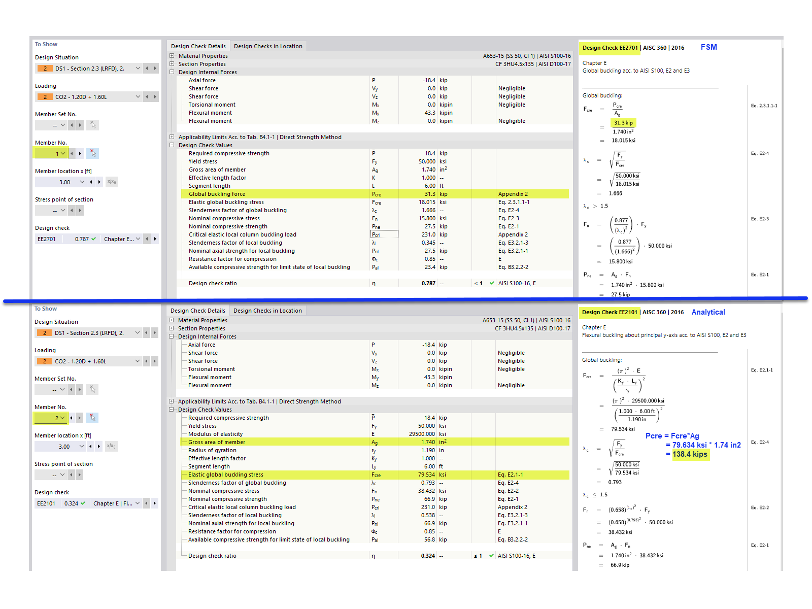 KB 001809 | Bemessung aus kaltgeformtem Stahl AISI in RFEM 6