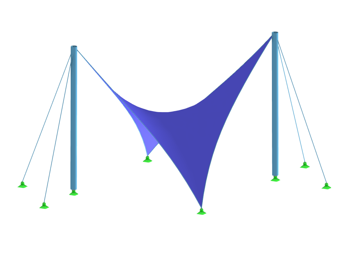 Modell 003985 | Membrankonstruktion mit zwei Stützen