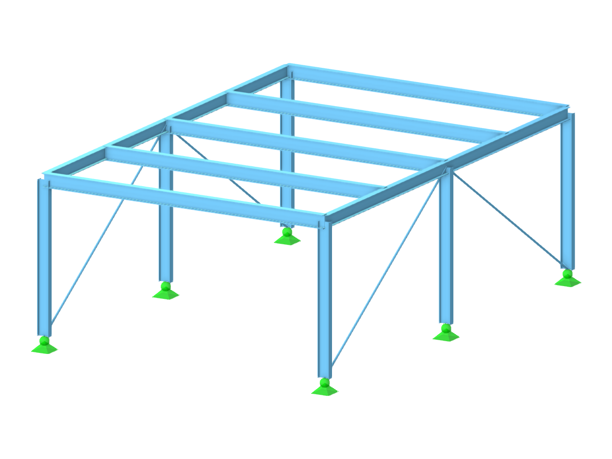 Model 004060 | Flachdachhalle aus Stahl