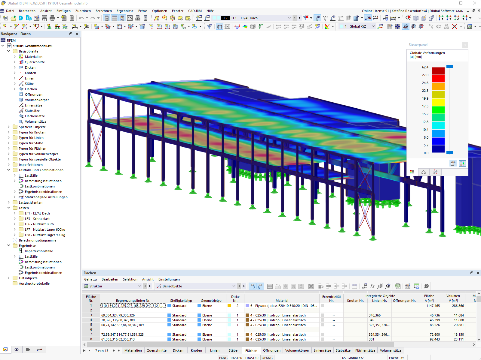 Verformungen in RFEM | © B3 Kolb AG