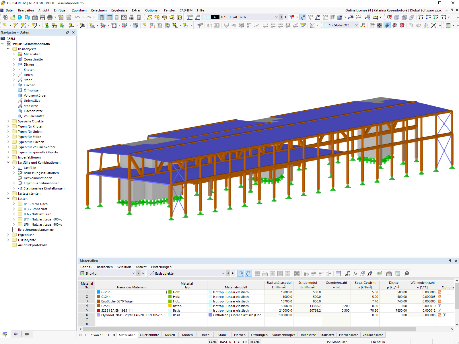 RFEM-Modell der Werkhalle im Edelweiss Gewerbepark Münchwilen | © B3 Kolb AG