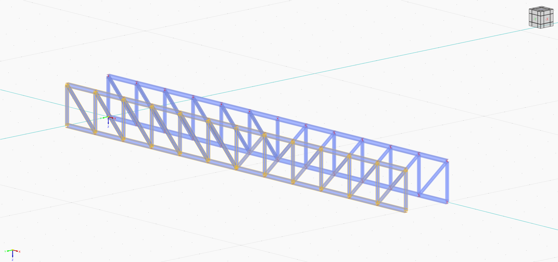 Ober- und Untergurte mit Pfosten und Diagonalen