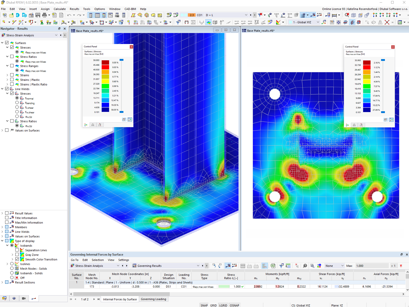 Spannungs-Dehnungs-Berechnung in RFEM 6