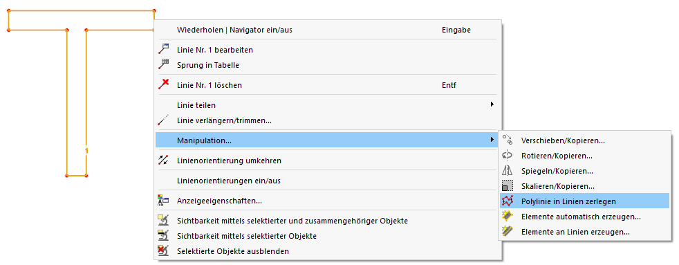 Polylinie in Linien zerlegen