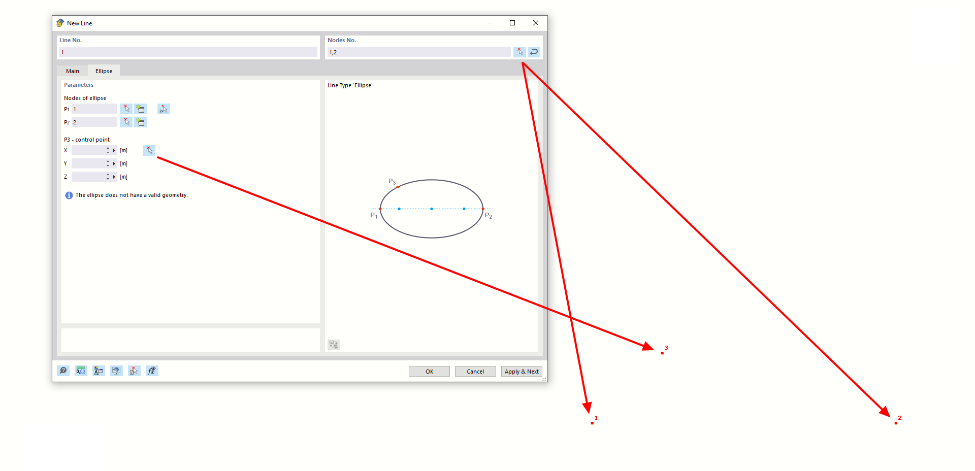 FAQ 005384 | Wie kann ich in RFEM 6 eine Ellipse eingeben?