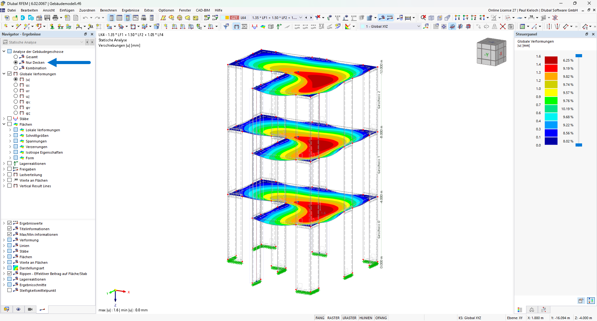 FAQ 005387 | Ich habe ein 3D-Modell und versuche dieses mit dem Gebäudemodell in  Wände  und  Flächen  zu zerlegen und diese isoliert zu berechnen. Mein System wir