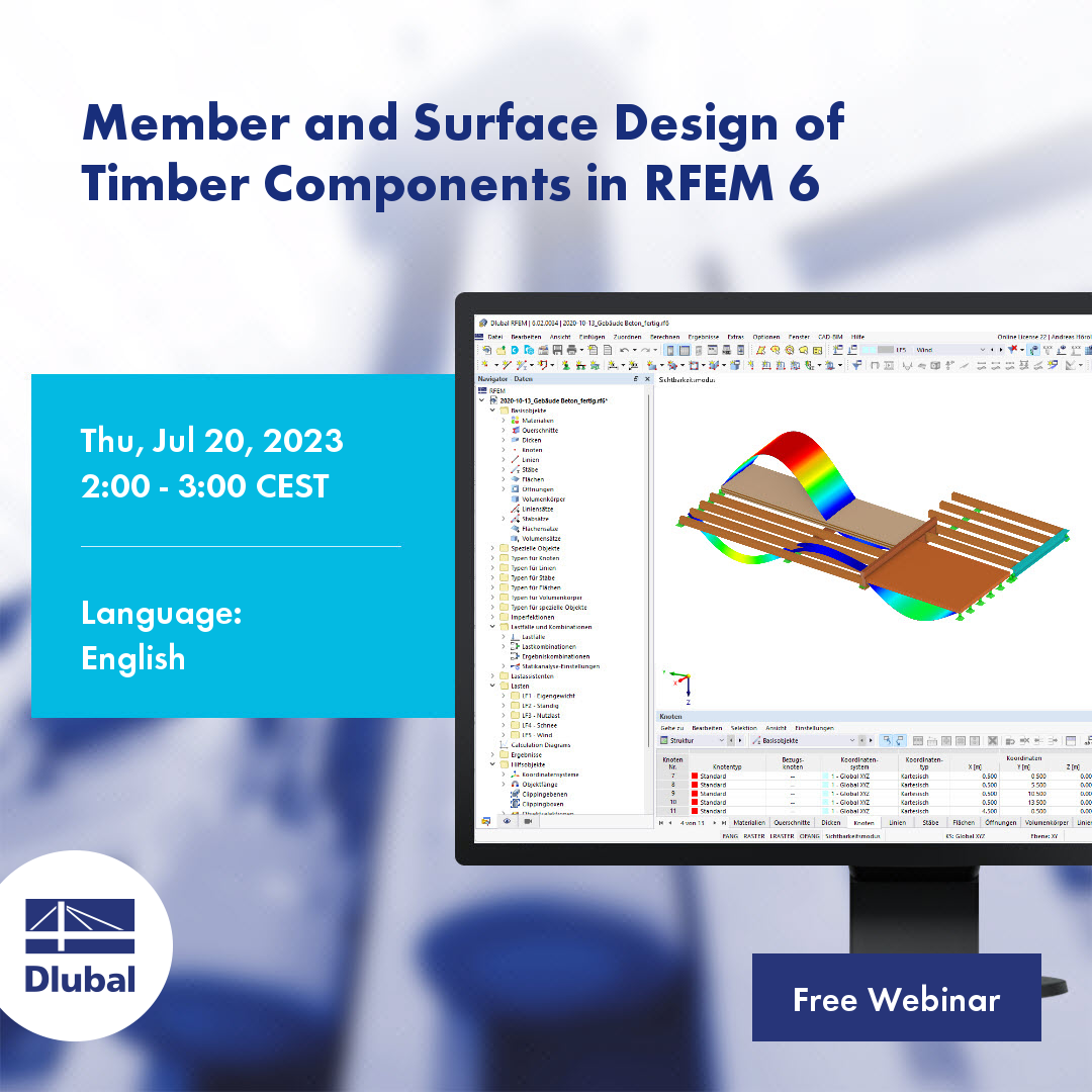 Stab- und Flächenbemessung von Holzbauteilen in RFEM 6