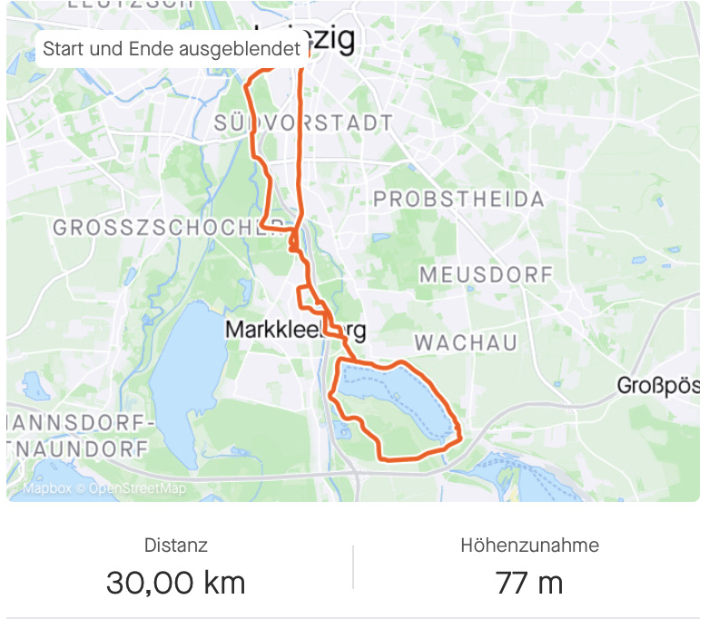 Strecke der Leipziger Fahrradtour 2023